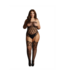 Le Désir Strapless Teddy Met Gestreepte Achternaad En Aangehechte Kousen XXL-5XL