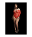 Le Désir Seductive Red Rhinestone Off-Shoulder Bodysuit Plus Size 1XL-3XL