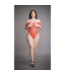 Le Désir Plus Size Rood Strass Kanten Bodysuit Met Open Kruis 1XL-3XL Le Désir