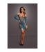 Le Désir Stylish Long-Sleeved Blue Mini Dress with Fishnet Cut-Outs XL-4XL