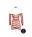 Le Désir Red Long-Sleeve Mesh Dress XL-4XL - Sexy Cut-Out Design, Super-Stretchy