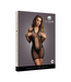 Le Désir Stylish Plus Size Peekaboo Fishnet Halter Dress in Black