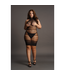 Le Désir Sexy Lace Neck Mini Dress | High Neck & Stretchy Comfort XXL-5XL