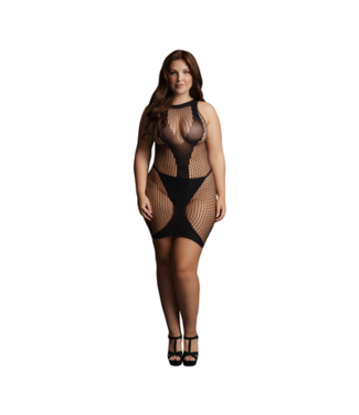 Le Désir Net Jurk Met V-AcceNt XXL-5XL | Comfortabele Stretch Mini Jurk