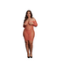 Le Désir Dames Mini-Jurk Met Visnet Lange Mouwen En Ronde Cut-Outs XL-4XL