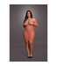 Le Désir Chic Long Sleeve Mesh Dress XL-4XL with Cut-Out Motifs