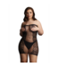 Le Désir Strapless Zwart Mini Jurkje XL-4XL Met Kant En Visnet Design