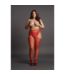 Le Désir Grote Maat Jarretel Panty Met Strass Steentjes In Rood
