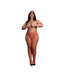 Le Désir Elegant Queen Size Suspender Leggings with Open Crotch - Red XL-4XL