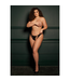 Le Désir Le Désir Mesh Slip Open Kruis Zwart Plus Size Elasticiteit