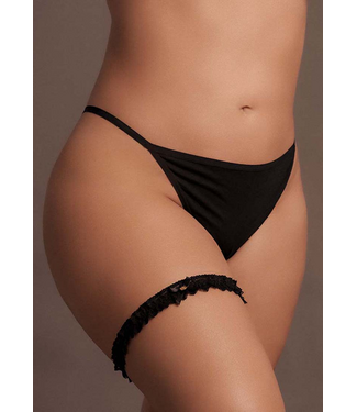 Le Désir Elegant Large Size Noel Garter Belt - Stretch Lace & Bow Detail