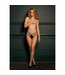 Le Désir Ami Adjustable Black Lace Thong with Elegant Gold Details
