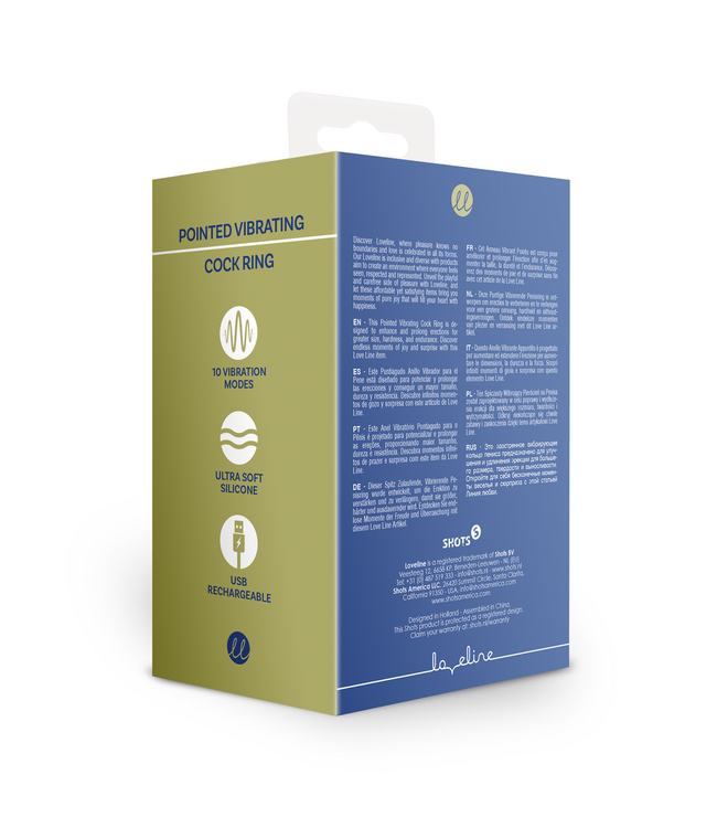 Loveline Vibrerende Penisring Met Puntige Structuur Baltic Blue Van Loveline