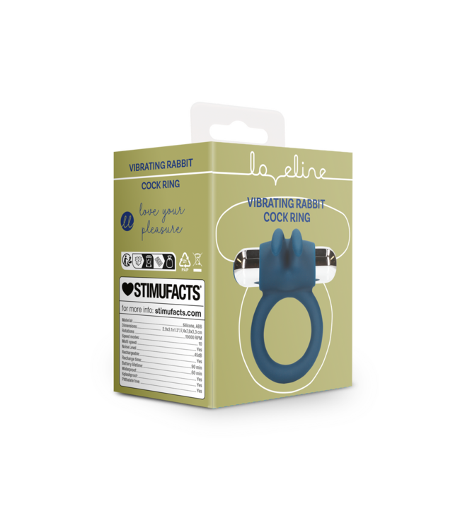 Loveline Vibrating Rabbit Cock Ring in Baltic Blue for Enhanced Pleasure
