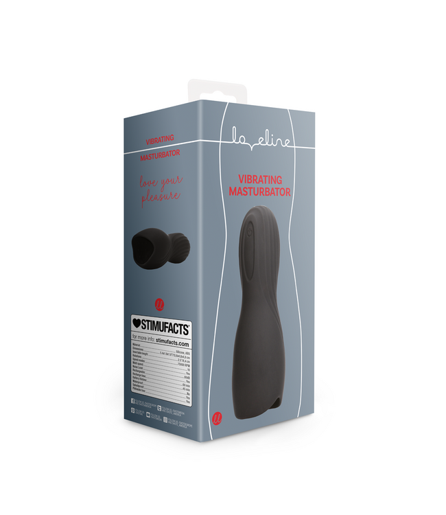 Loveline Loveline Vibrerende Masturbator Sleeve Zwart Met Intense Textuur