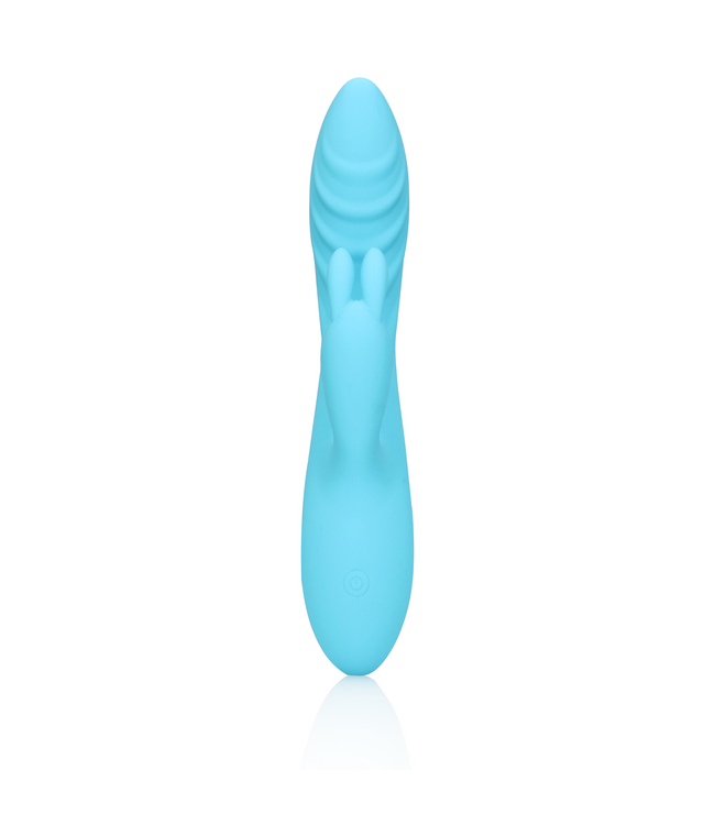 Loveline Loveline Light Blue Ribbed Silicone Rabbit Vibrator for Ultimate Pleasure
