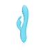 Loveline Blauwe Loveline Ribbed Ultra Soft Siliconen Rabbit Vibrator 12,5 cm