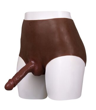 XX-DreamsToys Silicone Realistische Donkere Penis Maat S Met Gedetailleerde Navelimitatie 13cm