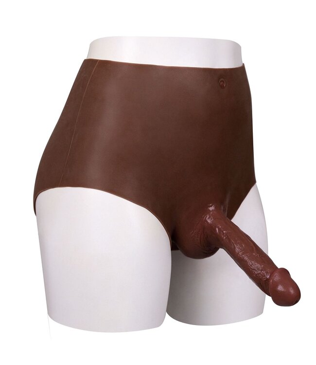 XX-DreamsToys Ultra Realistic Silicone Penis M - Dark with Navel Simulation