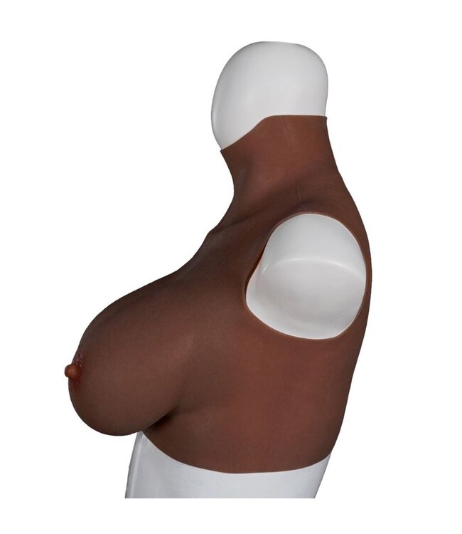 XX-DreamsToys Siliconen Borstprothese Donker L Formaat Met Realistische Tepels E-Cup
