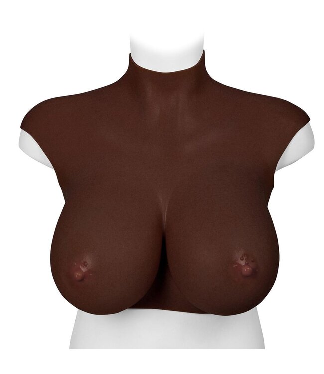 XX-DreamsToys Silicone Borstprothese XL Donker H Cup Met Realistische Tepels En Comfort