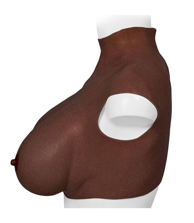 XX-DreamsToys Silicone Borstprothese XL Donker H Cup Met Realistische Tepels En Comfort
