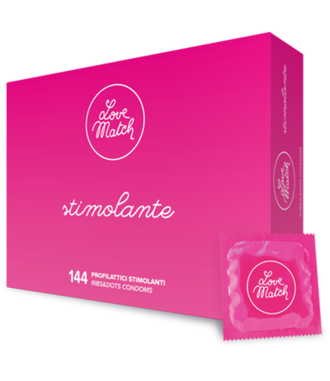 Love Match Zelle Love Match Stimulationskondome mit Rippen und Noppen – 6/144 Stück
