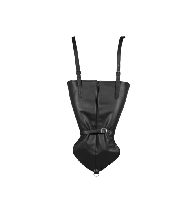 Ouch! Xtreme Verstellbarer schwarzer PU-Armbinder mit Reißverschluss für BDSM-Genuss