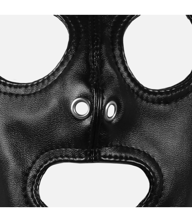 Ouch! Xtreme Masker Met Verstelbare Veters En Lange Bruine Paardenstaart Pruik