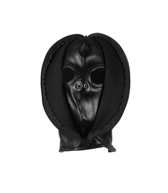 Ouch! Xtreme Comfortable Bondage Mask with Zipper | Adjustable PU Leather Blindfold