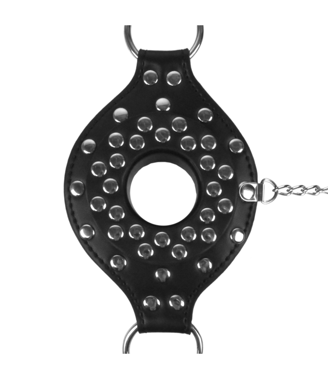 Ouch! Xtreme Leather Open Mouth Gag Head Harness – Dominate with Desire & Control