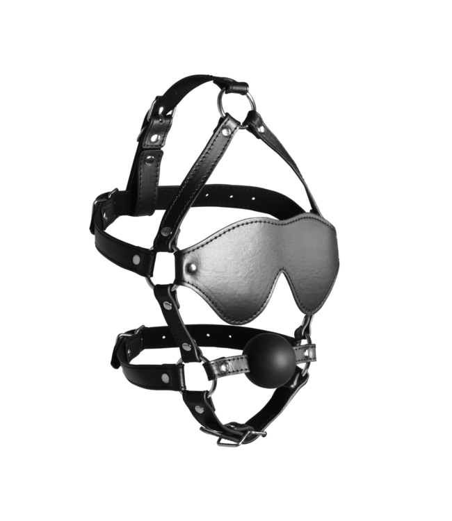 Ouch! Xtreme Hoofdharnas Met Blindfold En Ball Gag Voor Intense Zintuiglijke Ervaring