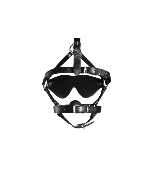 Ouch! Xtreme Hoofdharnas Met Blindfold En Ball Gag Voor Intense Zintuiglijke Ervaring