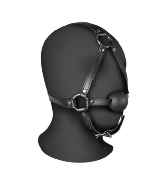 Ouch! Xtreme Sturdy Adjustable Head Harness with Comfortable Ball Gag for BDSM Fun