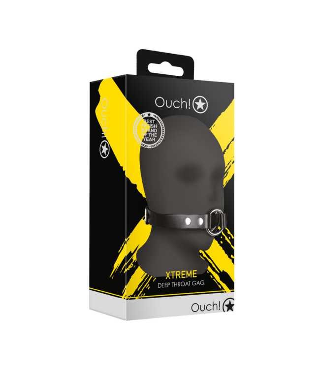 Ouch! Xtreme Orale Control Gag Zwart - Comfortabele Pasvorm Voor Diepe Sensaties
