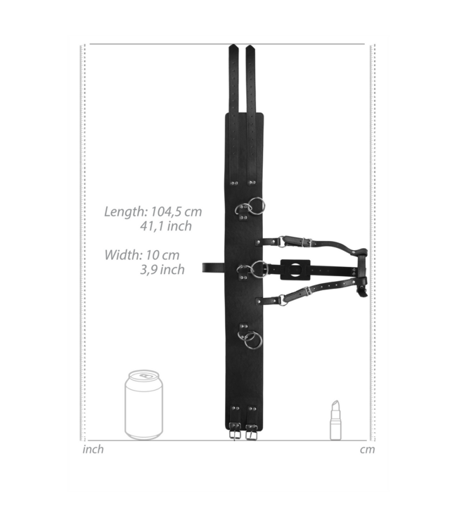 Ouch! Xtreme Verstelbare PU Leren Riem Met Vibratorhouder En Metalen O-Ringen