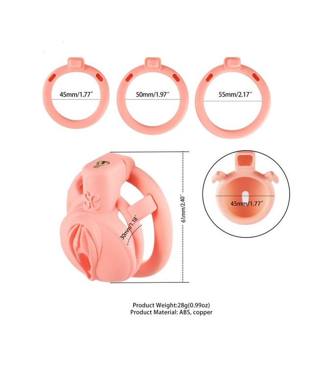 Sevanda Sevanda Pink Pride Vagina-Shaped Chastity Cage - Durable & Comfortable