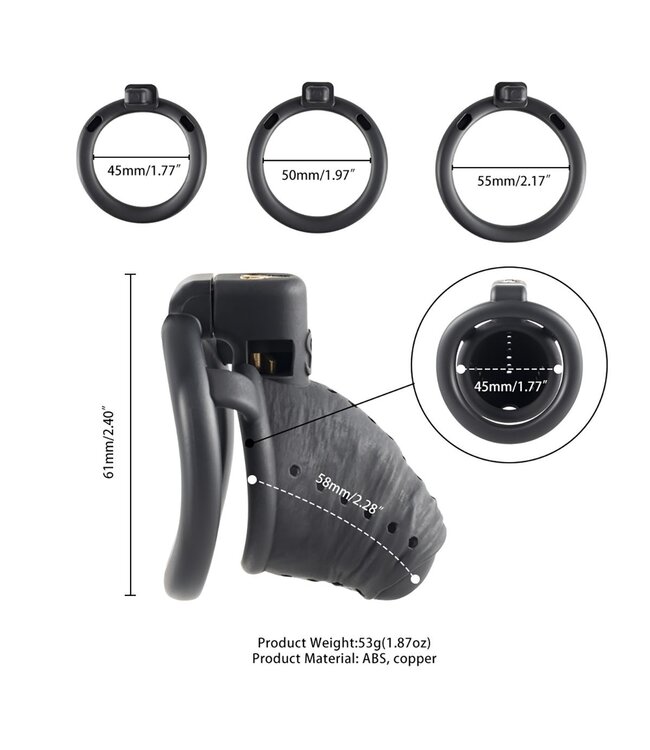 Sevanda Sevanda Black Slave Chastity Cage Short: Durable, Comfortable Design