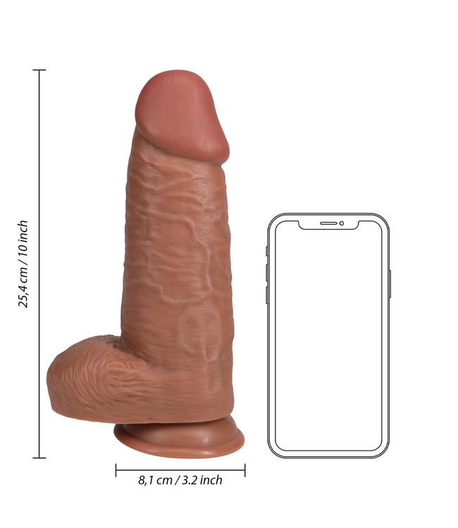 RealRock RealRock Extra Thick Realistic PVC Dildo with Suction Cup - 25.4 cm