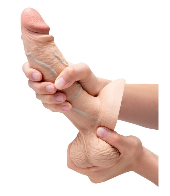 B-Vibe Slipskin Girthy Dildo - Realistic Pleasure, Flexible & Suction Cup