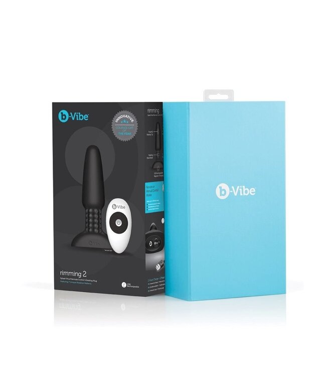 B-Vibe Rimming 2 Premium 15cm Butt Plug - Dual Motor, Remote Control Pleasure