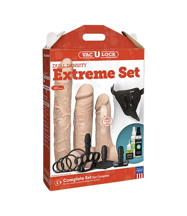 Doc Johnson Vac-U-Lock Dual Density Extreme 39.37 cm Strap-On Set - Ultimate Pleasure