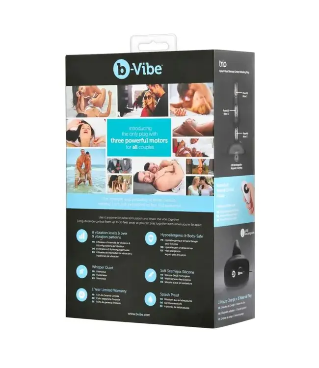B-Vibe Trio Plug Premium: Powerful Triple Motor Vibrator with Wireless Control