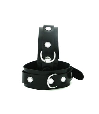 Kiotos Sleek Black Rubber Ankle Cuffs - Durable & Comfortable Play Gear