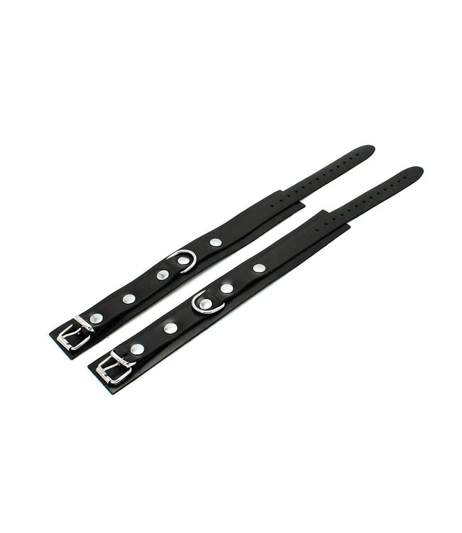 Kiotos Sleek Black Rubber Ankle Cuffs - Durable & Comfortable Play Gear