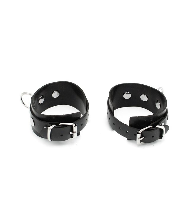 Kiotos Comfortable Black Rubber Handcuffs - Durable BDSM Accessory