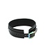 Kiotos Rainbow Accent Black Leather Collar - Stylish & Comfortable Adjustable Fit