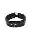 Kiotos Rainbow Accent Black Leather Collar - Stylish & Comfortable Adjustable Fit