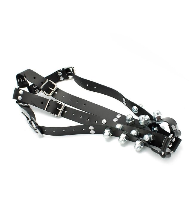 Kiotos Verstellbarer Lederharnisch Spikey Nuts – Kinky & stylisch im Look
