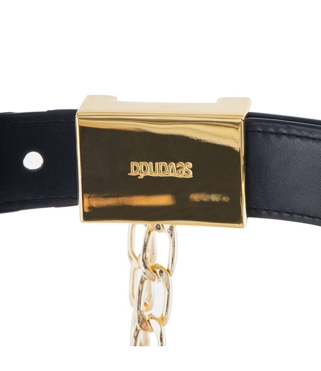 Sevanda Sevanda Beg Gold & Black Chastity Trousers with Gemstone Plug